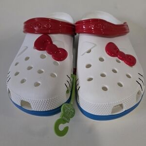 CROCS Hello Kitty White Clog with Red Bow